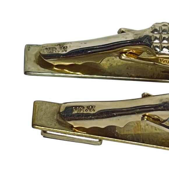 Vintage Mr X Small Gold Tone Tie Bars Signed (6066) - Picture 5 of 5